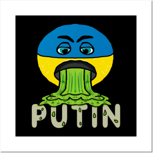 Funny Anti Putin Vomit Emoji Posters and Art